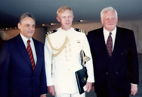 The President of Brazil Fernando Henrique Cardoso, Marcos Jorge Matusevicius and President of Lithuania Algirdas Brasauskas