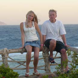 Konstantin with daughter in Egypt