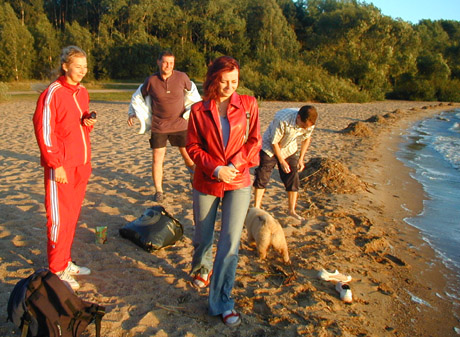 On the beach. Someone will bathe now...